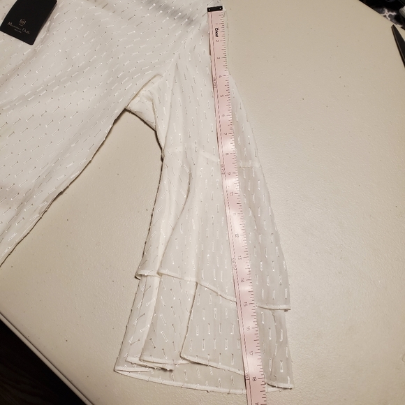 Massimo Dutti - white boho blouse with 3/4 bell sleeve - Picture 6 of 6